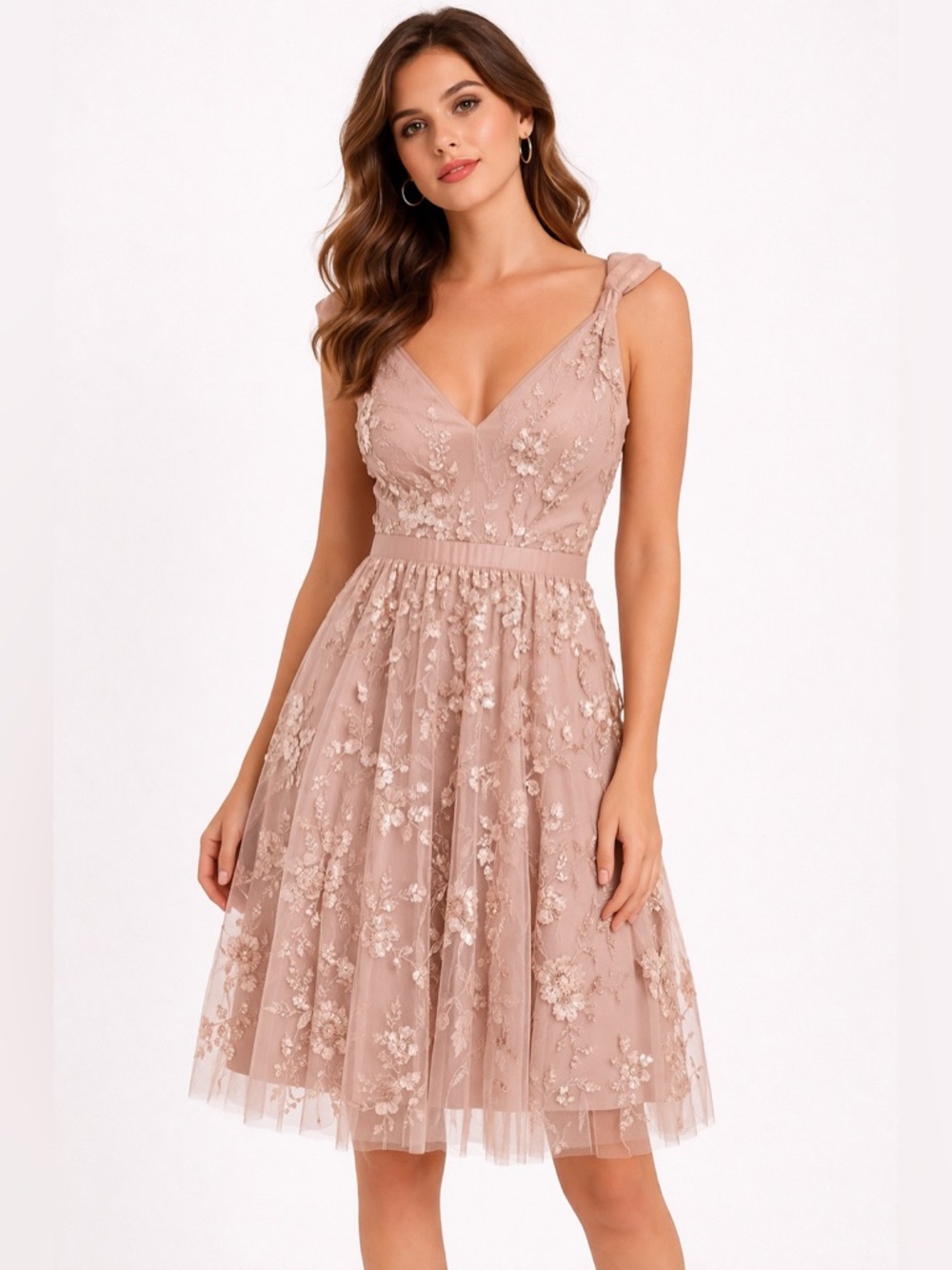 Vera Wang embroidered cocktail dress